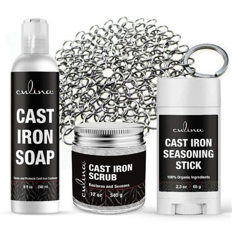Buy Culina Cast Iron Seasoning Stick & Soap & Restoring Scrub ...