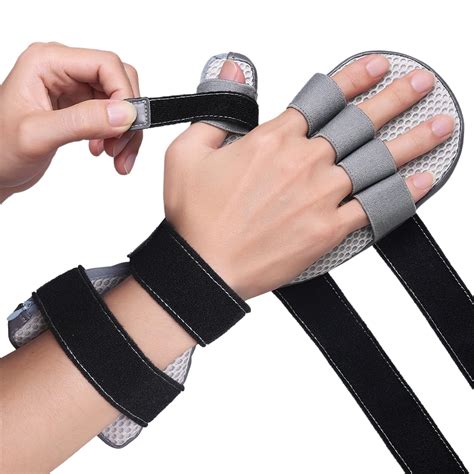 Stroke Hand Brace Splint for Straightening Fingers with 5 Fingers ...