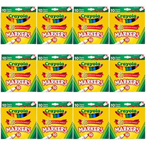 Buy Crayola Broad Line Markers Bulk, 12 Marker Packs with 10 Colors ...