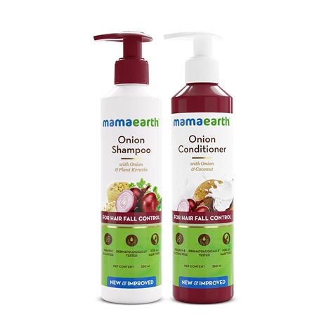 Buy Mamaearth Onion Anti Hairfall Combo (Shampoo and Conditioner)- 250 ...