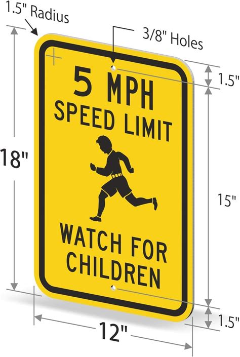 Buy SmartSign 18 x 12 inch “5 MPH Speed Limit - Watch for Children ...