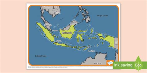 KS1 Map of Indonesia - Asia - Around the World - Twinkl