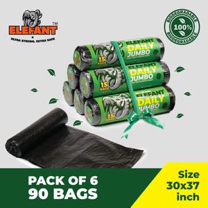 ELEFANT DAILY- Ultra Strong Extra Safe Bags,Oxo-Biodegradable-Pack of ...