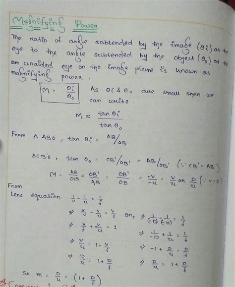 Derive an expression for magnifying magnifying power simple microscope ...