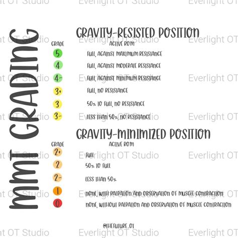 Manual Muscle Testing Grading Chart Sticker (5x5) - MMT - Perfect for ...
