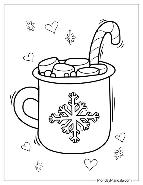 Christmas Coloring Pages Hot Chocolate