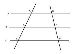 geometry - Converse of three parallel line theorem - Mathematics Stack Exchange