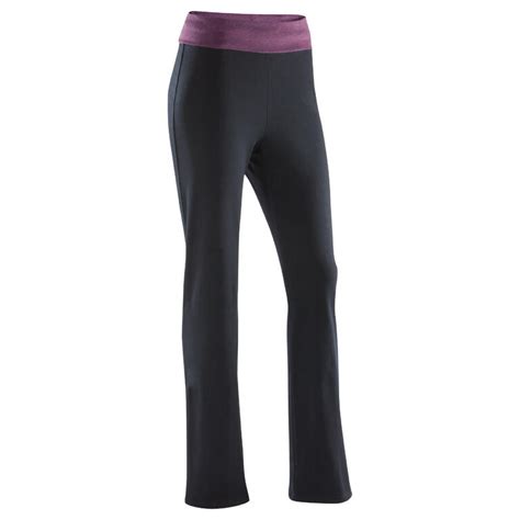 Women's Organic Cotton Yoga Bottoms - Black/Mottled Burgundy