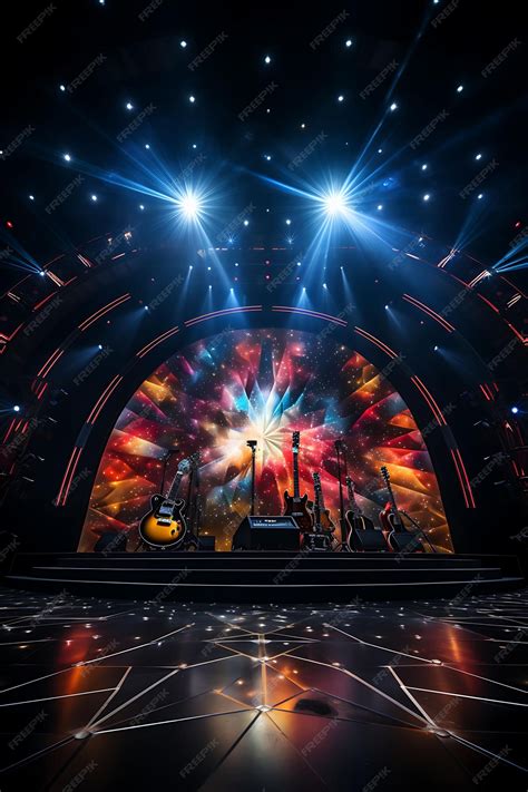 Rockstar stage concert stage backdrop crowd of fans backgrou creative ...