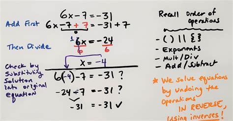 Image result for Solving 2 Step Equations Explained