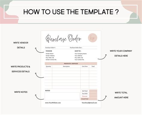 Buy Editable Purchase Order Template Canva Order Form Template Online ...