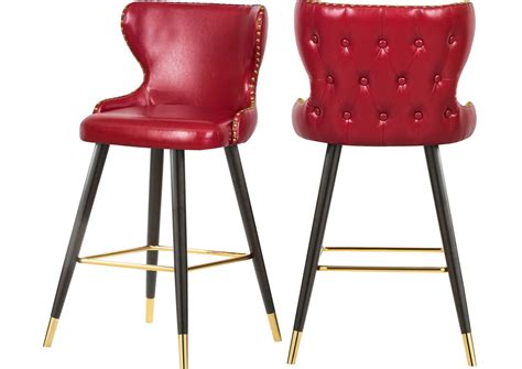 Red Faux Leather Bar Stool at Brittany Moya blog