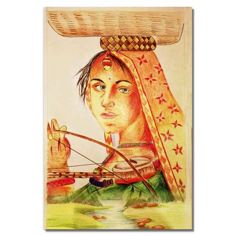 Indian Village Woman - Rolled Poster | Kritinova – KRITINOVA INDIA