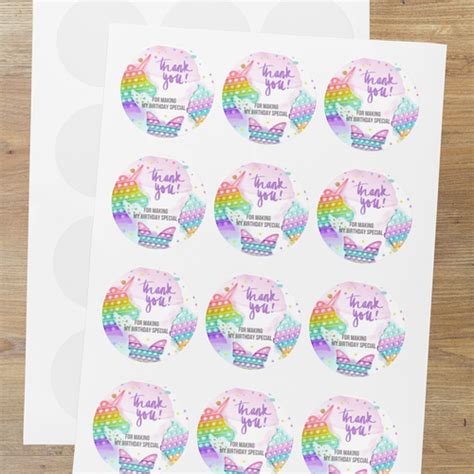 Pop It Theme- Return Gift/birthday decor Thankyou Sticker (6 CM/Sticke ...