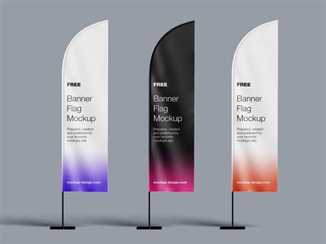 Free Blade Feather Flag Banner Mockup PSD Set