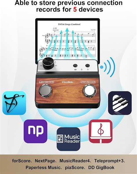 Buy Vaydeer Rechargeable Wireless Page Turner Pedal for Teleprompter ...