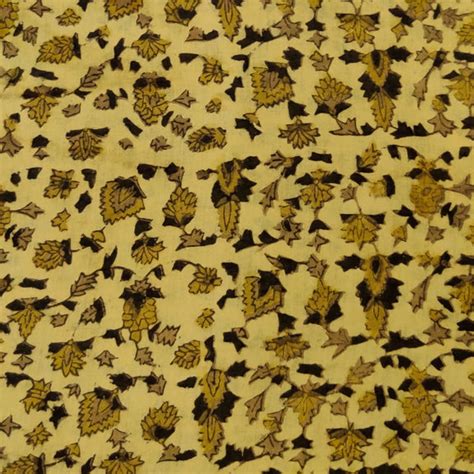 (PRE-CUT 1.30 METER) Pure Cotton Vanaspati Ajrak Sandy With Small Leav ...