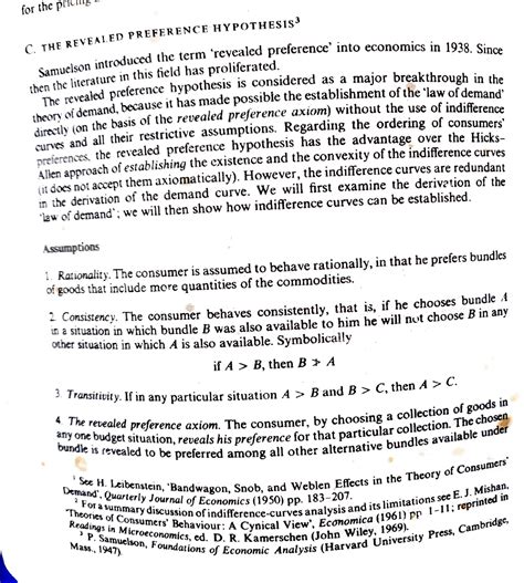 Revealed preference hypothesis - for the priCIng C THE REVEALED ...