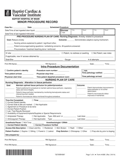 Fillable Online Form 4380 Minor Procedure Record.indd Fax Email Print ...