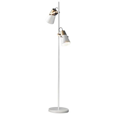 GiGi - Luxe Minimalist Multi-head Floor Lamp - White & Brass - Lightbox