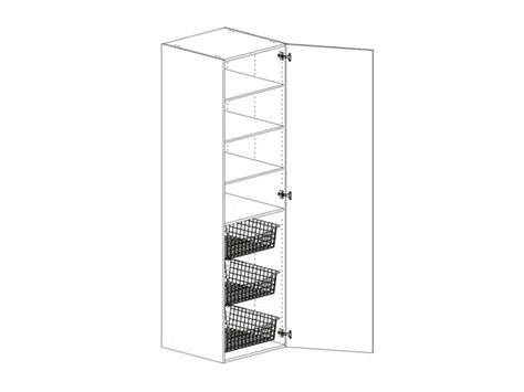 BIM objects - Free download! High cabinet height 2100mm with four ...