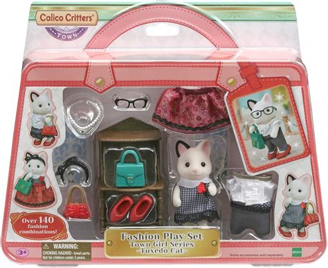 Amazon.com: Calico Critters Fashion Playset Tuxedo Cat, Dollhouse ...