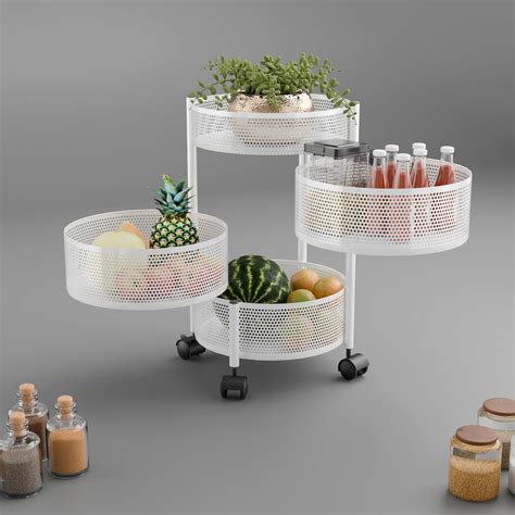Kuber Industries 4 Layer Metal Kitchen Storage Rack/Trolley with Wheels ...