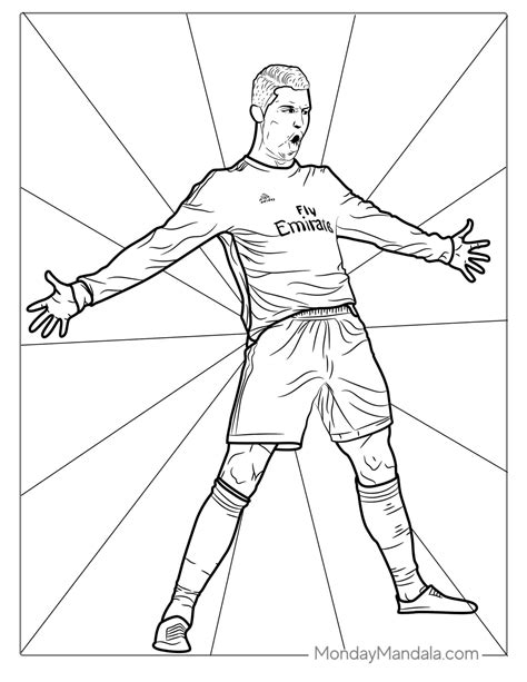 Cristiano Ronaldo Colouring In Pages