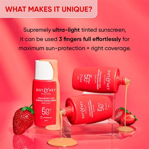 Tinted Sunscreen with SPF 50 & Strawberry Dew by Dot & Key