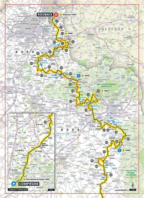 Image result for Paris-Roubaix Course Map