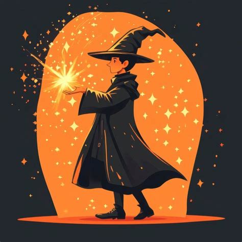 Young wizard conjuring sparkling light | Premium AI-generated image