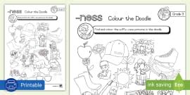 Grade 3 Phonics Colouring Page -ness (teacher made) - Twinkl