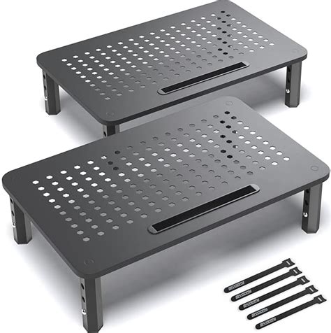 Evoomi 2 Pack Monitor Riser - Anti-Skid HD Hexagonal Steel Computer ...