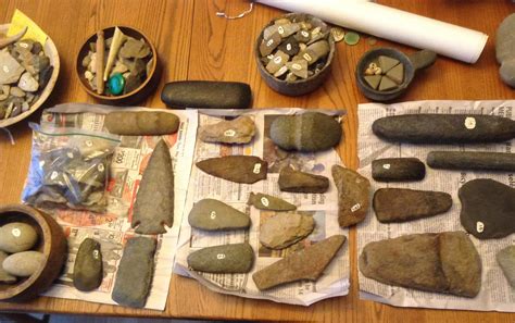 An array of native American artifacts found over the years in central ...