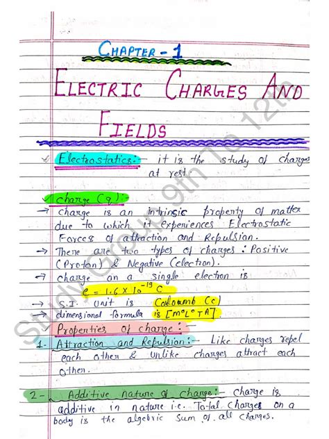 Image result for Physics Class 12 Chapter 1 Notes