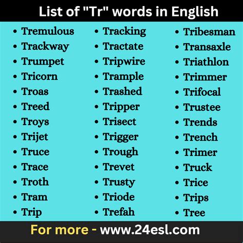 List of "Tr" words in English - 24esl.com