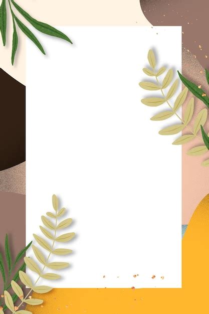 Gold rectangle leaf frame | Free Vector