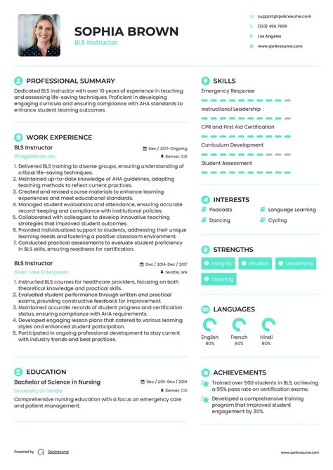 10+ BLS Instructor Resume Samples & Templates for 2025