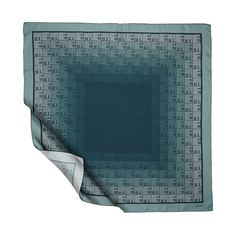 Dark Menthol Qufi Pattern Silk Twill Scarf | Ipekevi