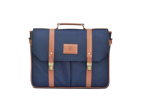 Retro Laptop Bag - Blue – The Leather Chef