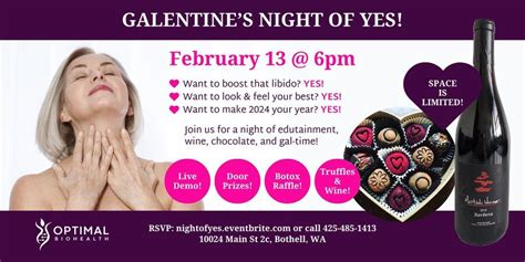Galentines Night of YES!, Optimal BioHealth, Bothell, 13 February 2024 ...