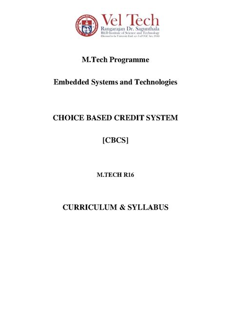 M.Tech- Est - CDae - M Programme Embedded Systems and Technologies ...