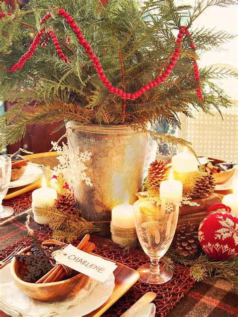 Image result for Rustic Christmas Table Decorations
