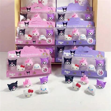 5pcs Eraser Set - Hello Kitty, Kuromi & Cinnamoroll | Adorable Kawaii ...