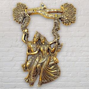SatushaCreations Radha Krishna Jhula Swing Wall Hanging Statue Idol ...