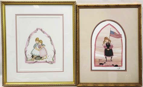 Lot - (2) P. Buckley Moss Signed Limited Edition Prints - P Buckley Moss Rare Prints