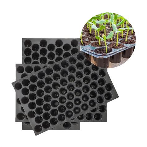 Singhal Seedling Tray - Pack of 20 (Black, 70 Holes) Germination Trays ...