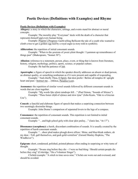 Image result for Poetic Devices Examples