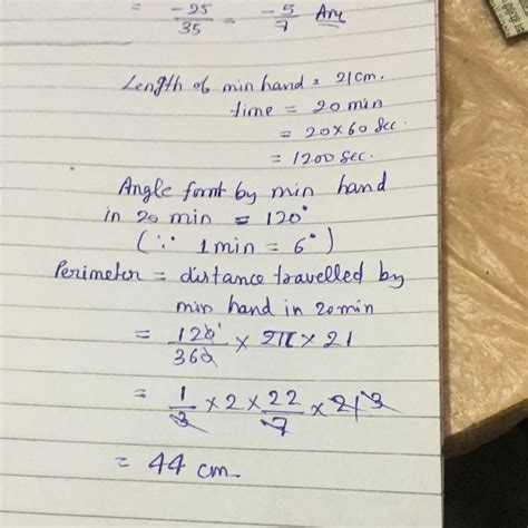 the minute hand of a clock is 21 cm long .find the distance described ...