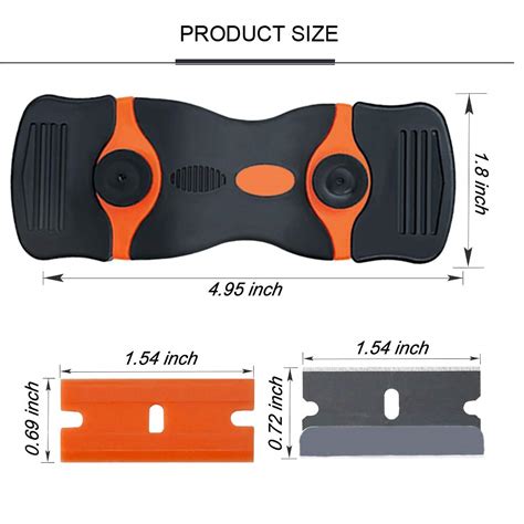 Buy 3 Pack Double Edge Razor Blade Scraper Set with 20 Pcs Replacement ...